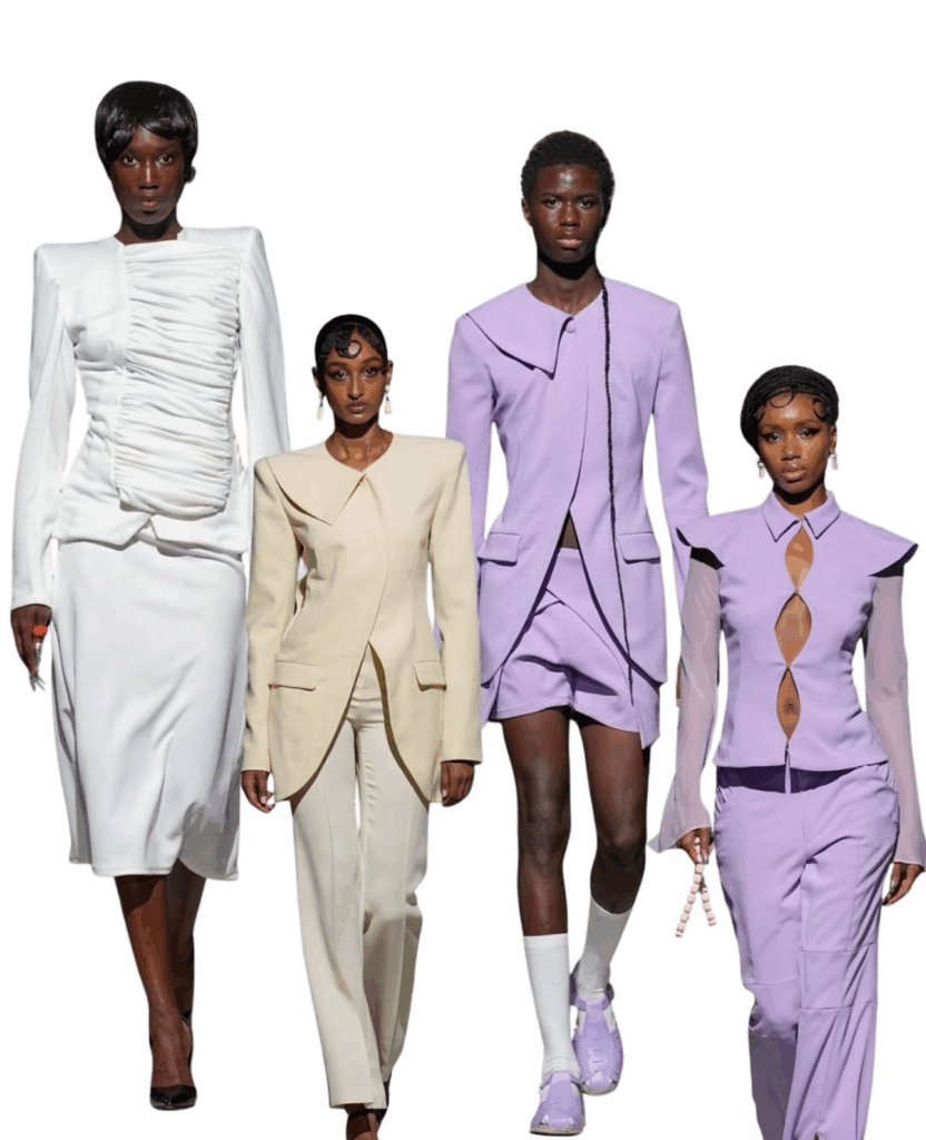 Fashion models in stylish outfits.