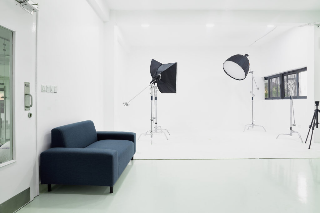 Ananse Center for Design Opens in Lagos: A New Integrated Hub for African Creatives 3 Photo studio at the Ananse Center for Design, with lighting stands and a dark sofa