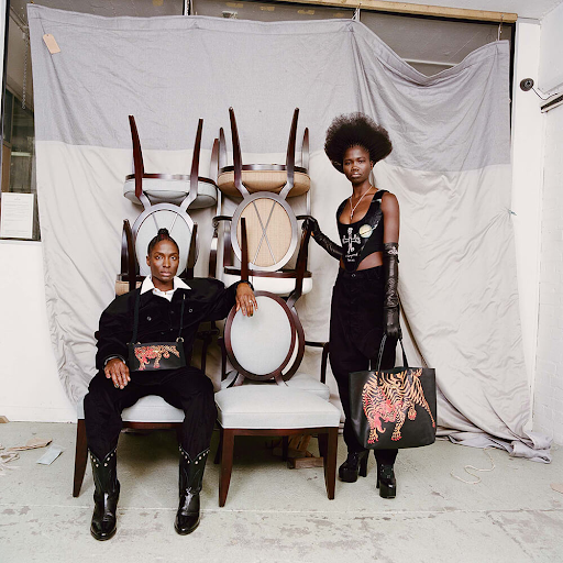 Vivienne Westwood x Made in Kenya AW 2022 campaign featuring artisanal handcrafted bags.