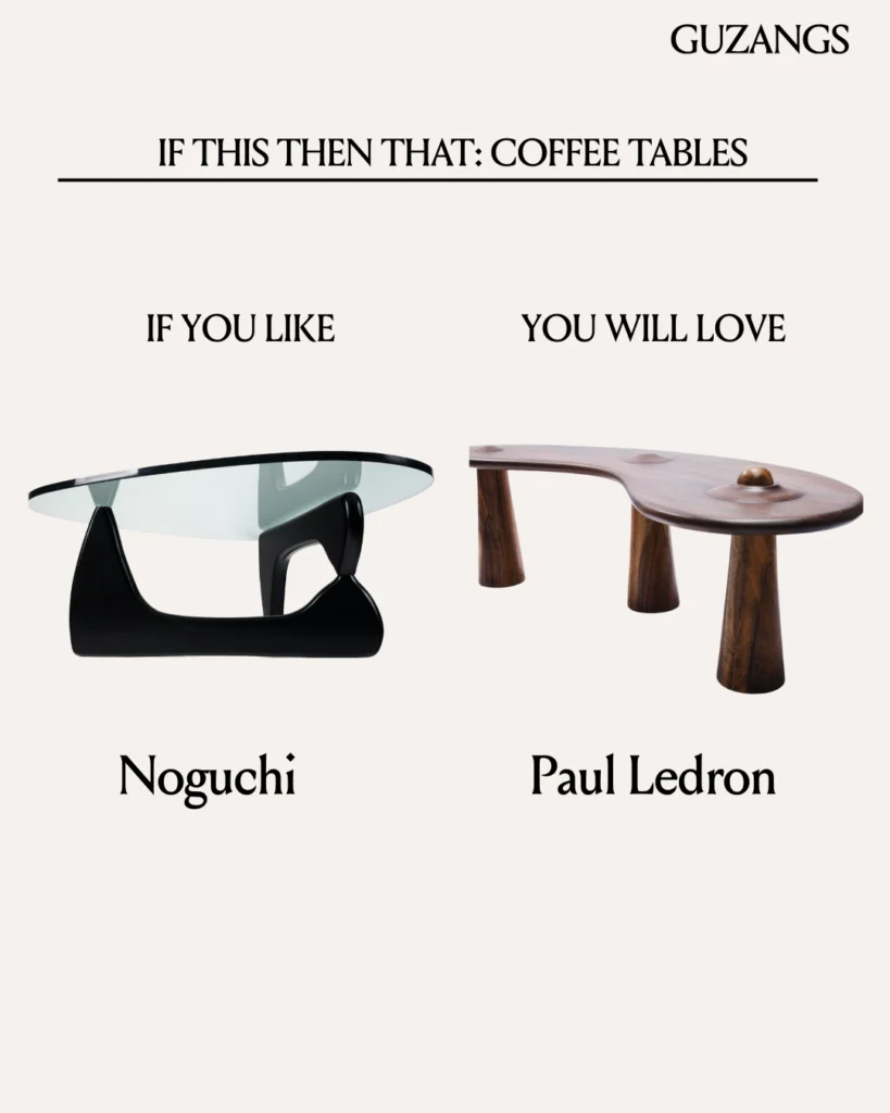 Sculptural Coffee Table Comparison: Isamu Noguchi vs. Paul Ledron Tanyè Table.