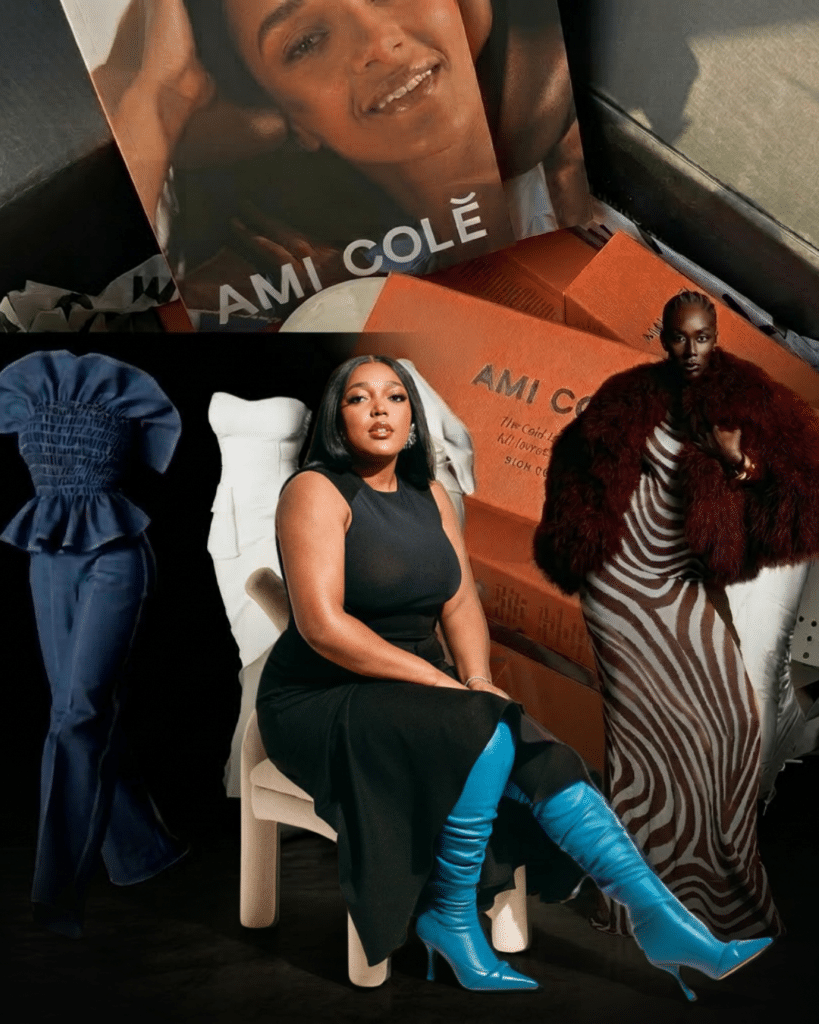 Editorial collage featuring Hanifa, Ami Colé, and runway imagery