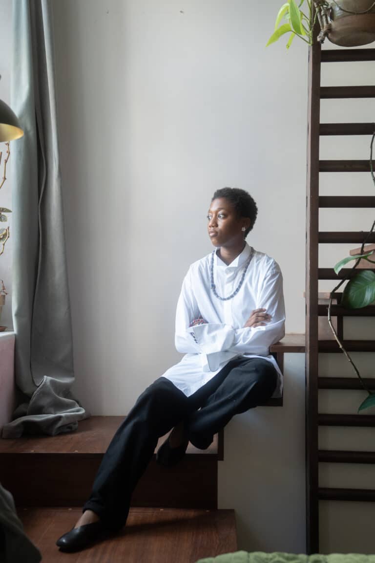 Designer Huguette Tchiapi, photographed in London.