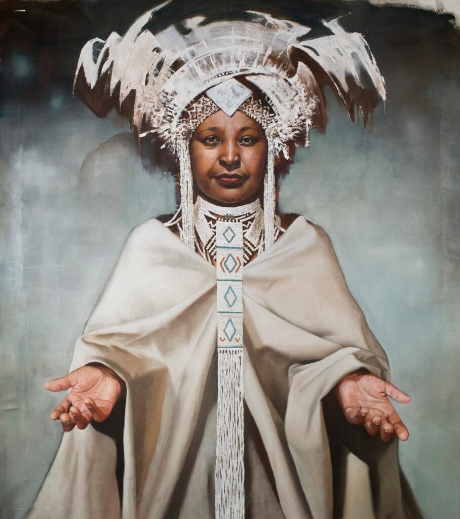Painting of Winnie Madikizela-Mandela by South African artist Loyiso Mkize.