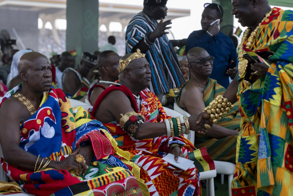 Kente and the Politics of Being Read 6 Chiefs wearing kente at the Ghanaian presidential inauguration in Accra, January 2025