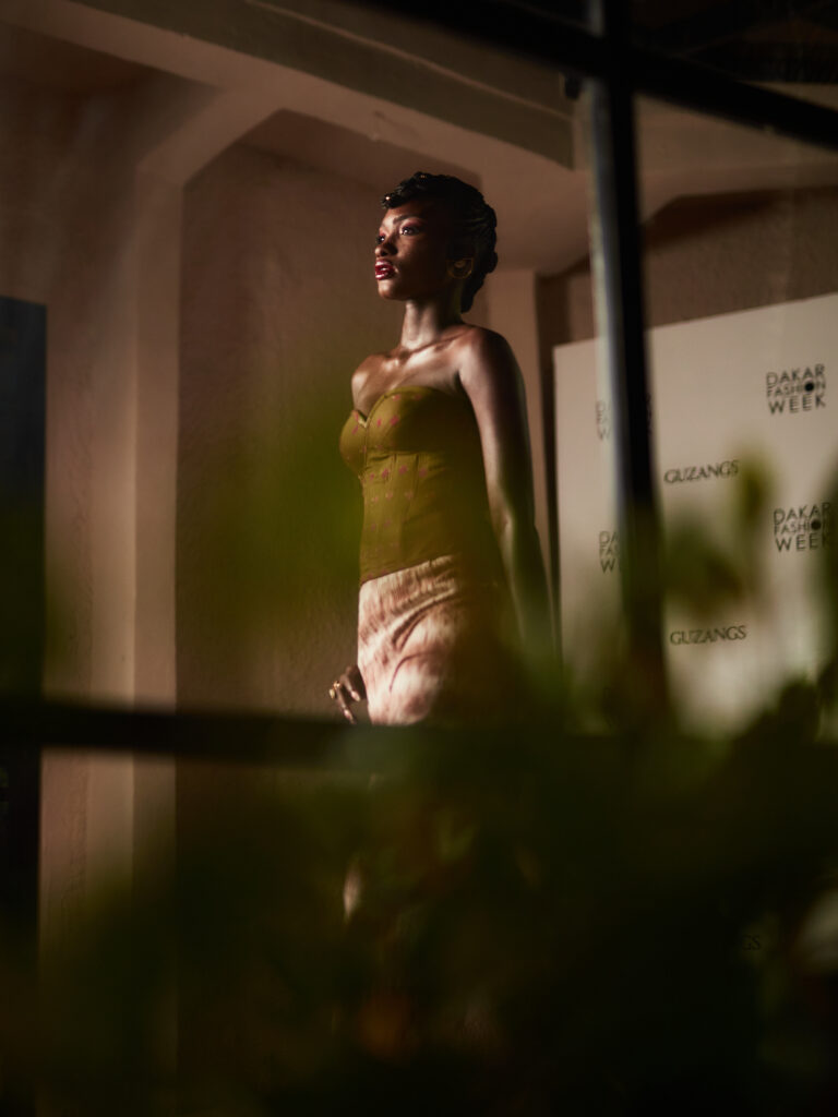 Look 6 from the Adama Paris collection presented at the Guzangs Experience during Dakar Fashion Week — photographed by Alexander Gandaho