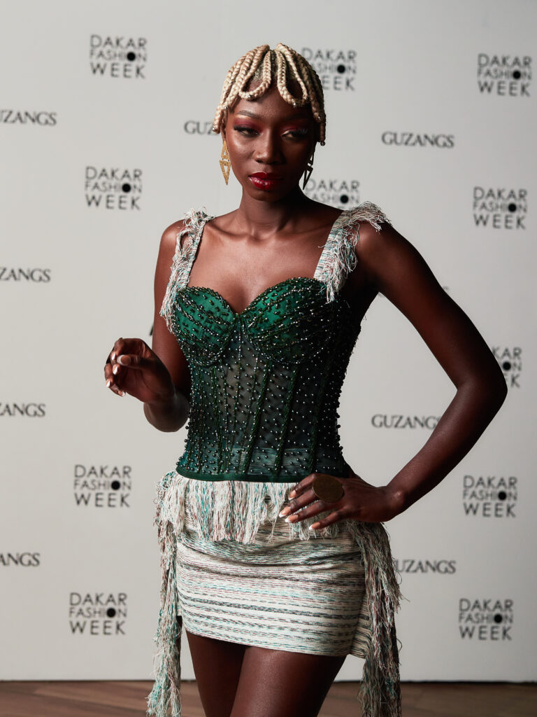 Look 7 from the Adama Paris collection presented at the Guzangs Experience during Dakar Fashion Week — photographed by Alexander Gandaho