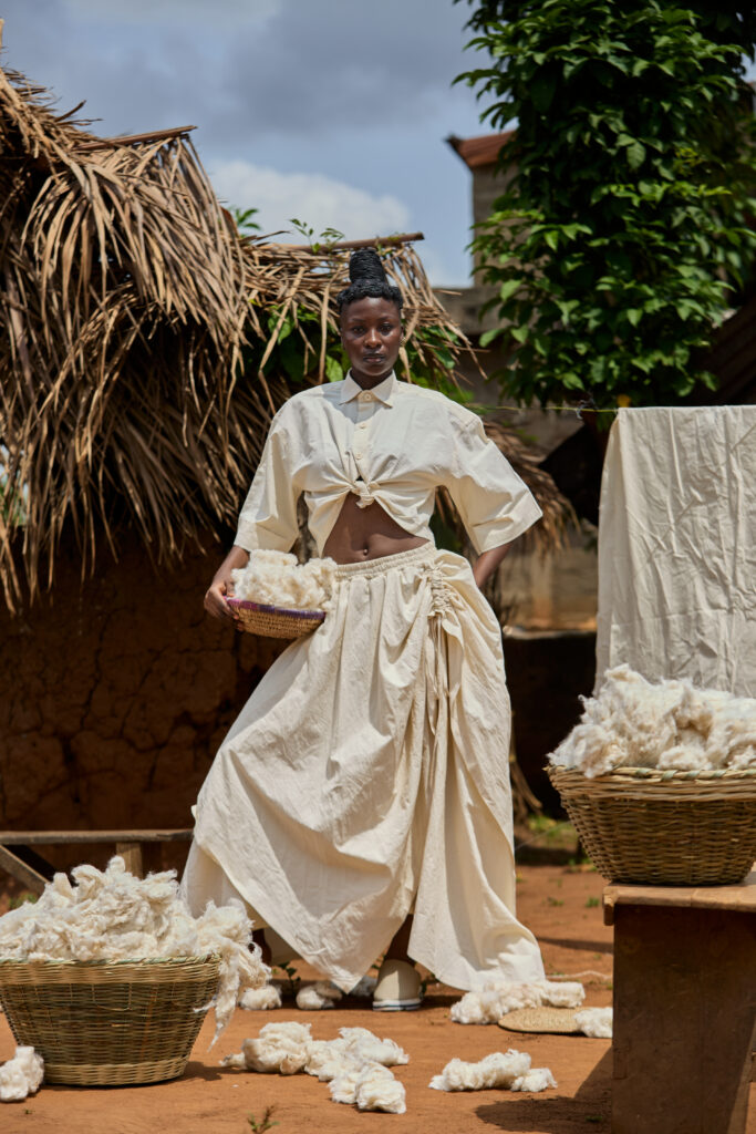 At BAKUS ORAYA, Cotton in Its Final State 60 BAKUSORAYA Coton Brut — final-collection portrait, Porto-Novo.