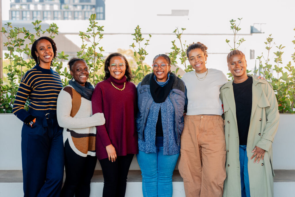 The Index Is the Institution 8 The Open Restitution Africa team photographed in Johannesburg: Chao Tayiana Maina, Karen Ijumba, Syokau Mutonga, Phumzile Twala, Molemo Moiloa and Koehun Aziz.