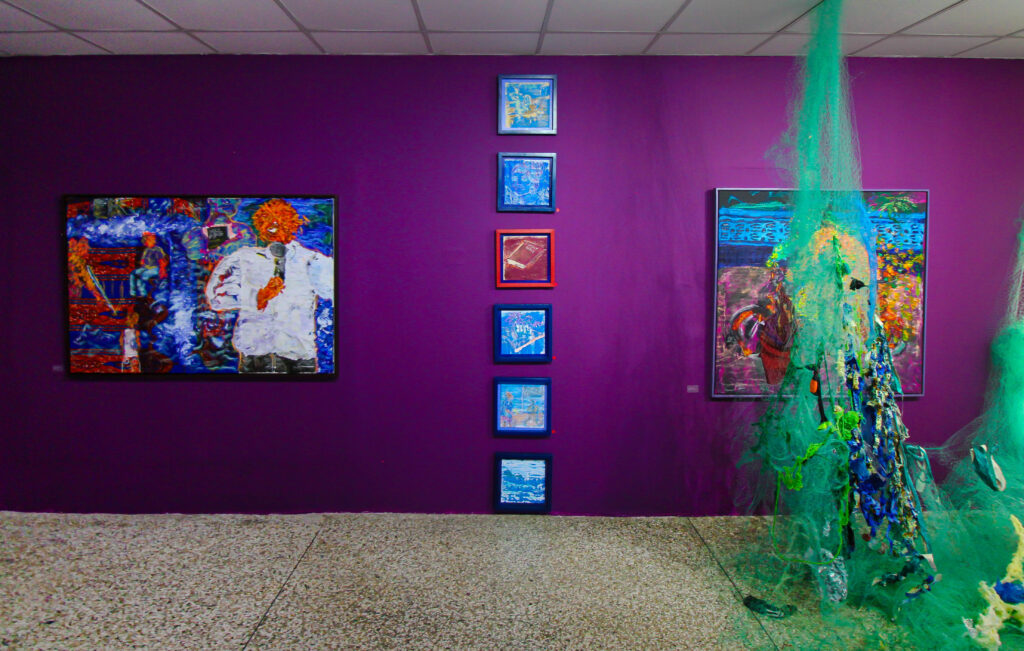 Installation view of Ewuresi Archer's exhibition A Love Letter With Teeth at Berj Gallery, photographed by Edwin Boye