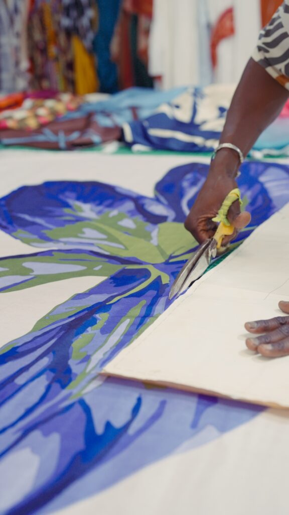 Diarra Bousso Builds Fashion From Mathematics, Technology, and Craft 1 A Diarrablu artisan works on textiles in the Dakar atelier for the Spring 2026 collection