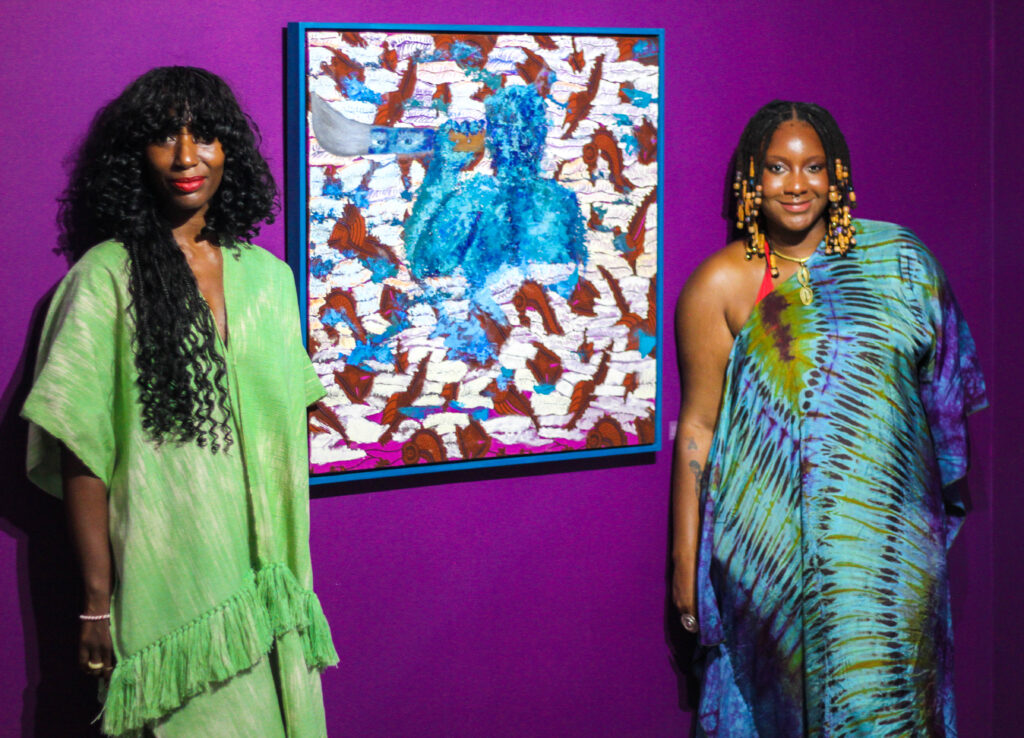 Ewuresi Archer with curator Nana Yaa Poku Asare-Boadu at the opening reception of A Love Letter With Teeth