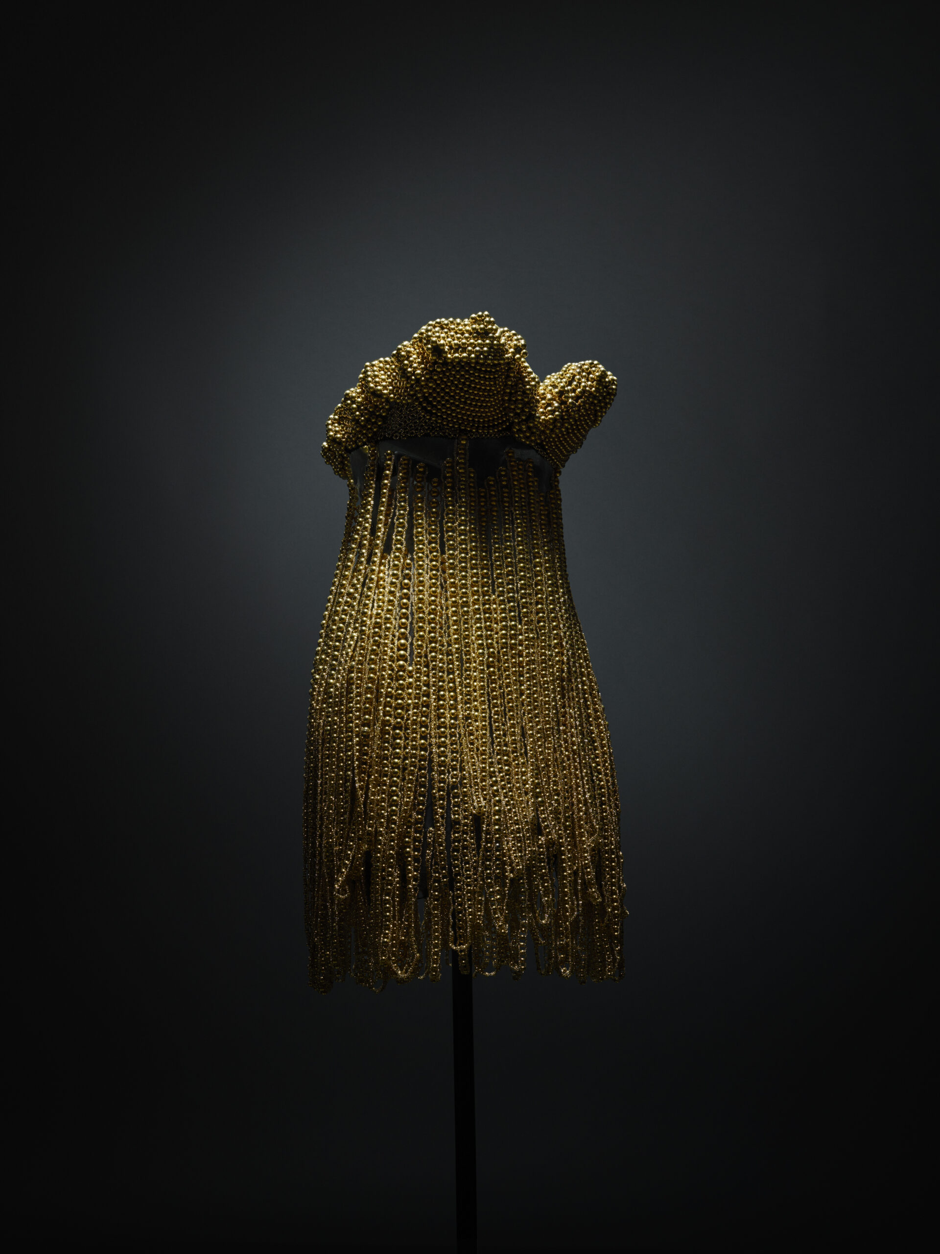 Azzedine Alaïa black silk chiffon dress with metallic and glass bead fringe, haute couture Spring/Summer 1989