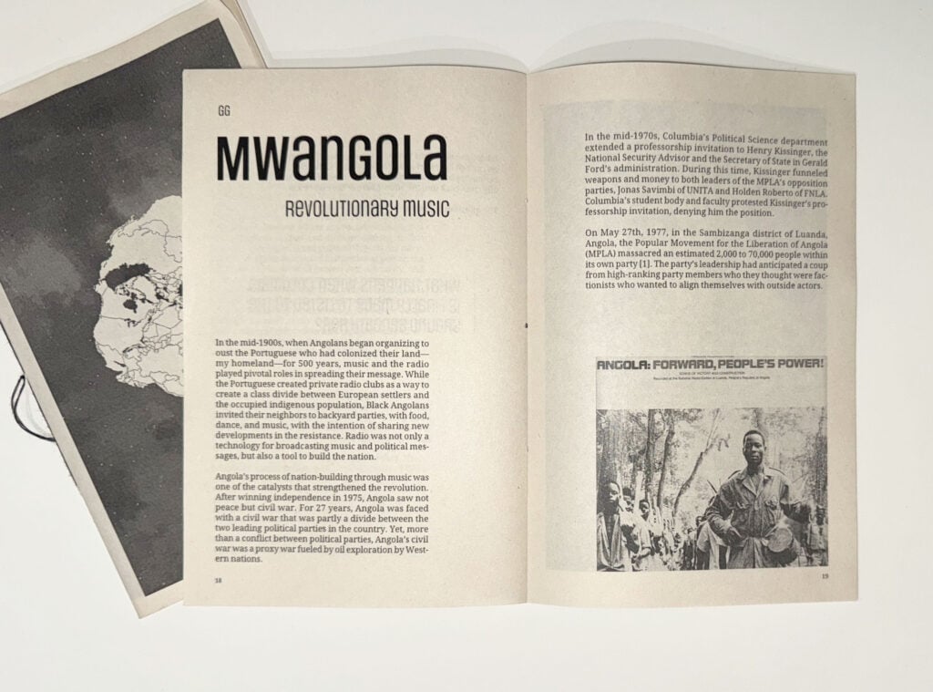 In Mwangola, Gelmira Gourgel Exhibits the Music That Fueled Angola's Independence 1 Architecture of Solidarity zine featured in the Mwangola exhibition by Gelmira Gourgel