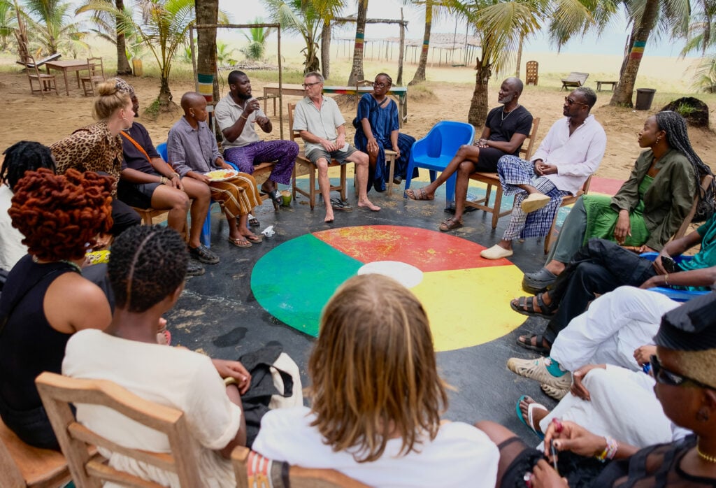 Why Artists Keep Returning to Grand-Popo 4 Roundtable Provocations session at the Lọpọ Lọpọ 2026 festival in Grand-Popo, Benin