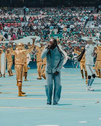 Nigerian Afrobeat star Burna Boy performing at the FIFA World Cup 2026 opening ceremony