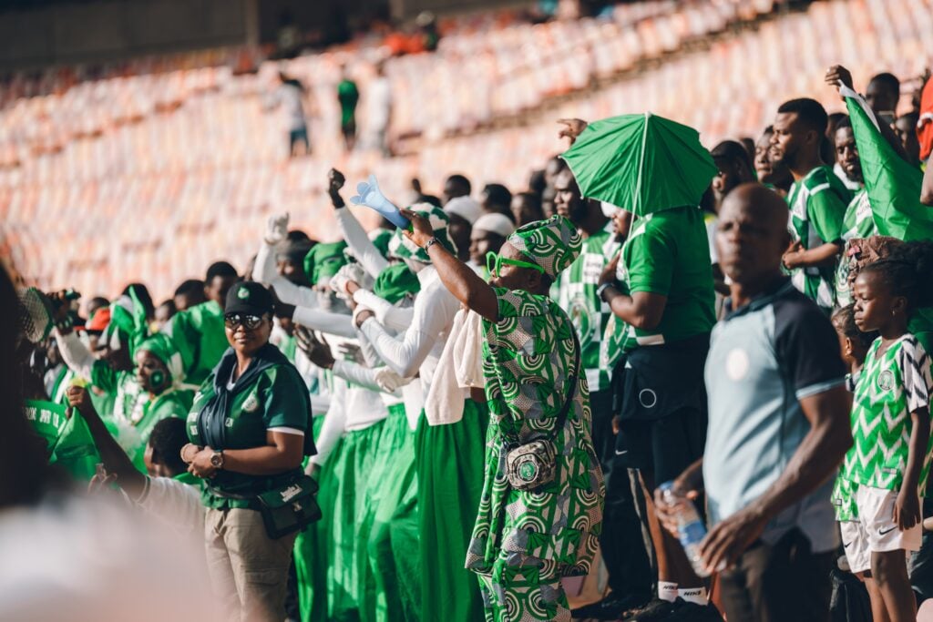 How Nigeria Was Everywhere and Nowhere at the World Cup 2 Nigerian football supporters photographed by Jonathan Shembere at the 2026 World Cup