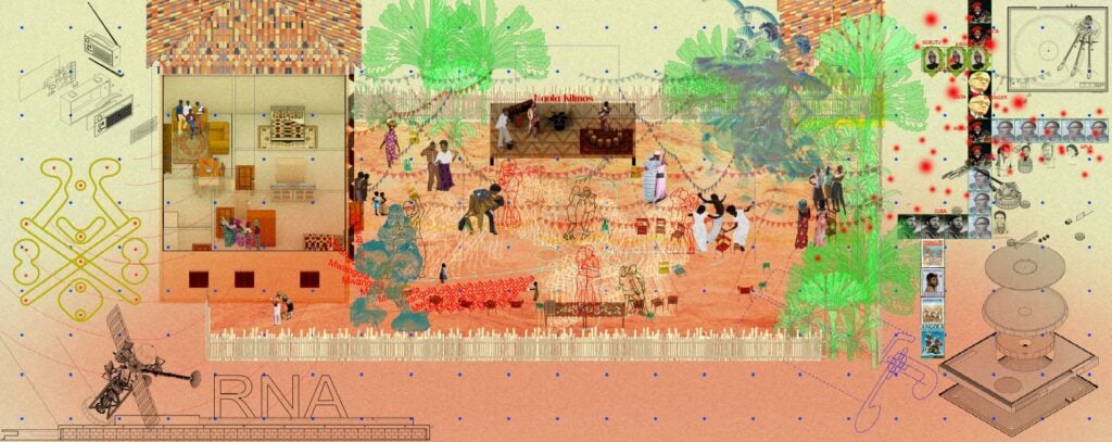 In Mwangola, Gelmira Gourgel Exhibits the Music That Fueled Angola's Independence 5 Mwangola domestic digital tapestry installation by Gelmira Gourgel