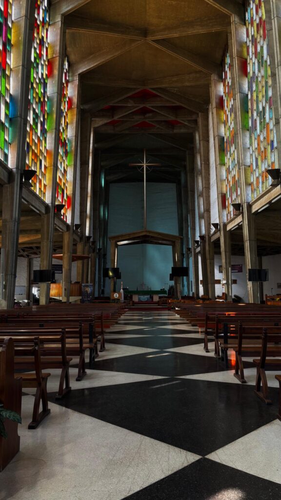 How Lusaka Moves 6 The interior of the Cathedral of the Holy Cross in Lusaka.