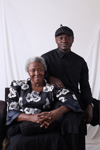 GDWN founder Godwin Okoruwa with his mother Juliet Okoruwa, West African fashion designers