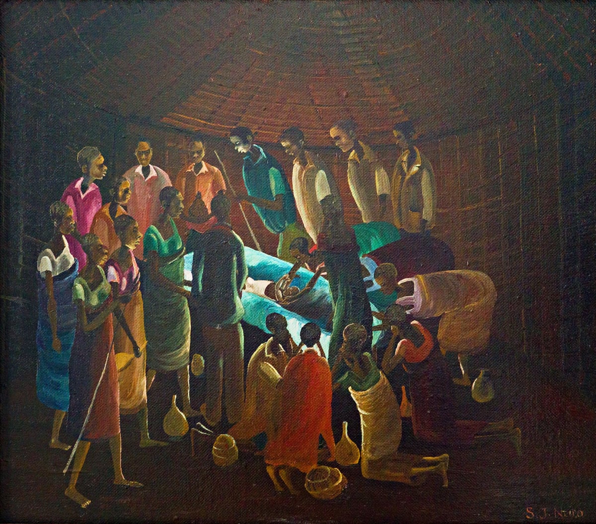 At 1-54 London, African Modernism Gets a Dedicated Section 5 A Gift of Nativity, an oil painting on Masonite made around 1960 by the Tanzanian artist Sam Joseph Ntiro.