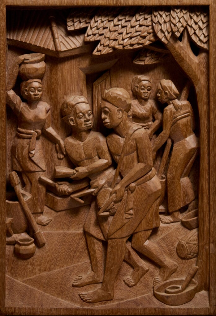 At 1-54 London, African Modernism Gets a Dedicated Section 4 Akan Musicians, a carved wood relief made around 1960 by the Ghanaian artist Kofi Antubam.
